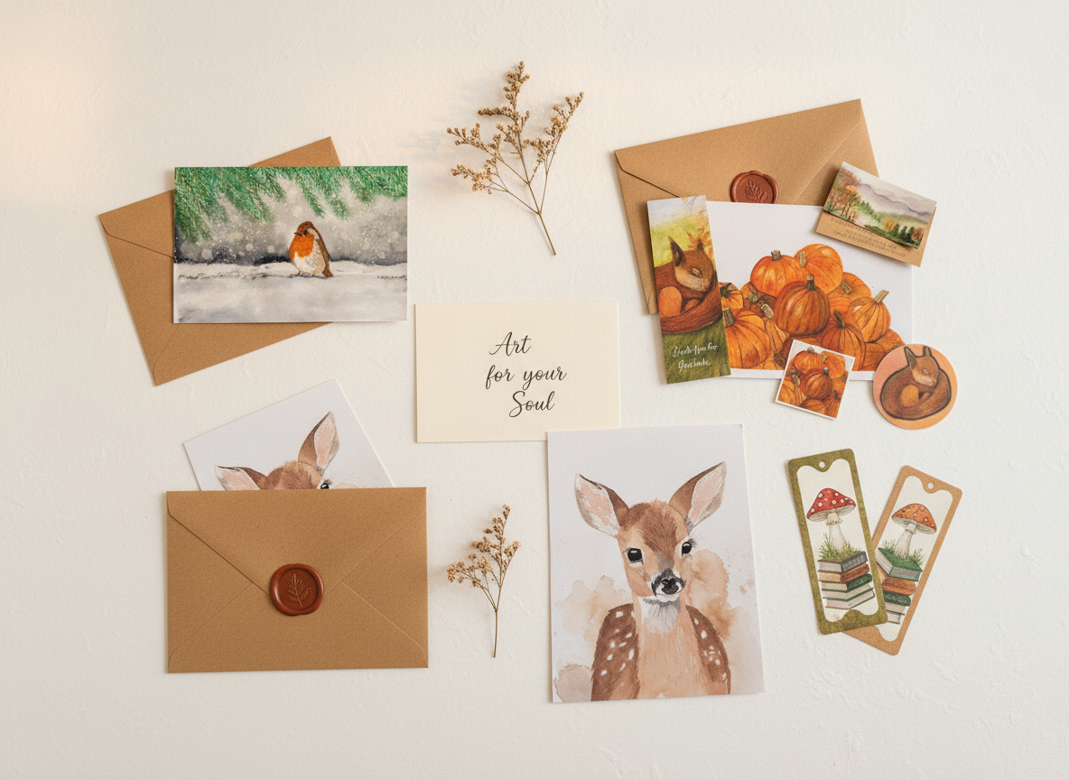 Flat lay with your actual prints