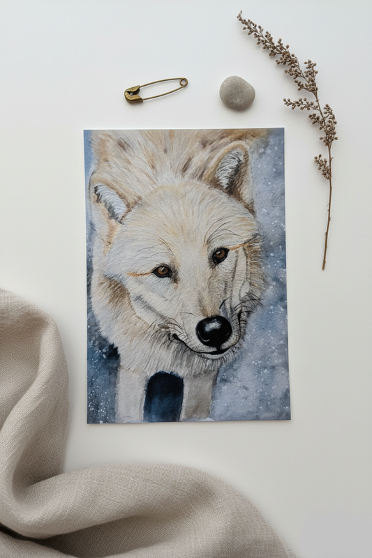 Flat Lay Wolf Print Mockup