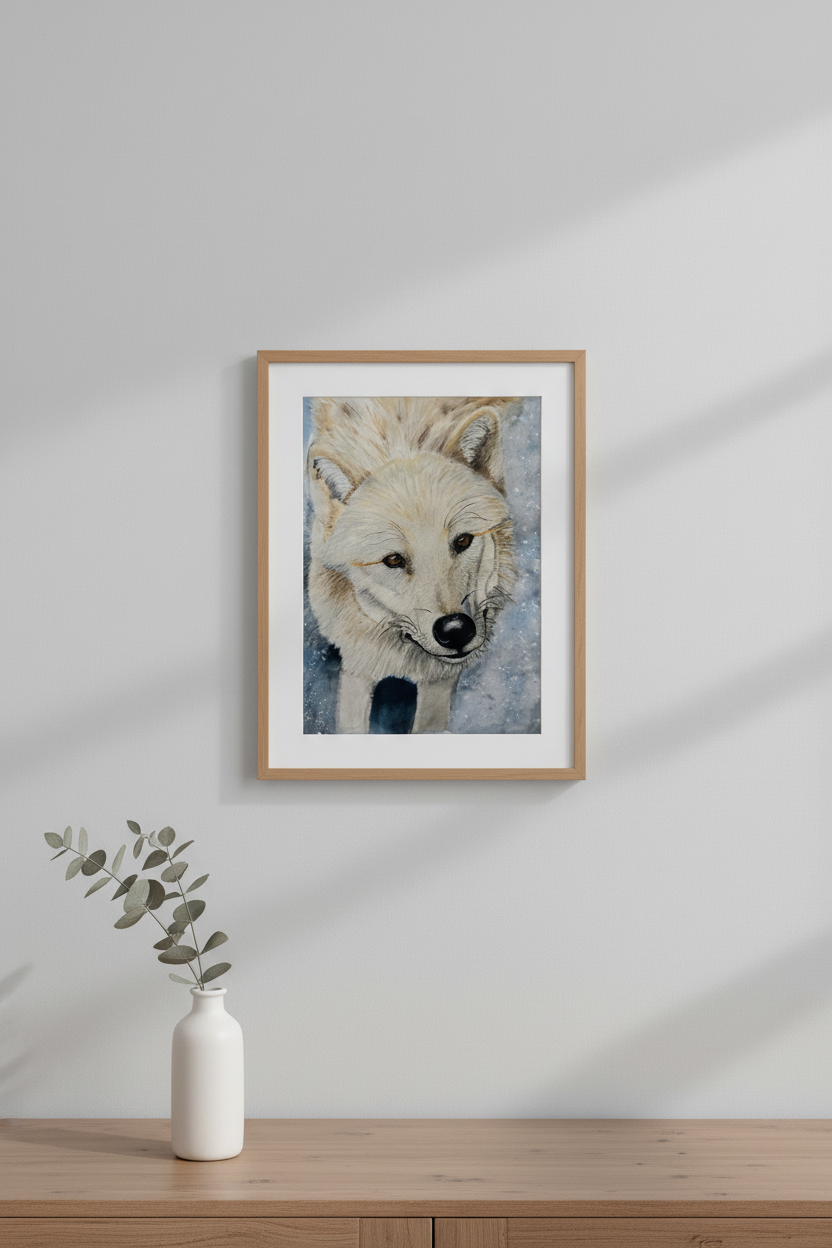 Framed Wolf Print Mockup